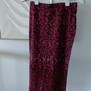 Leopard Print Skirt in Pink and Black